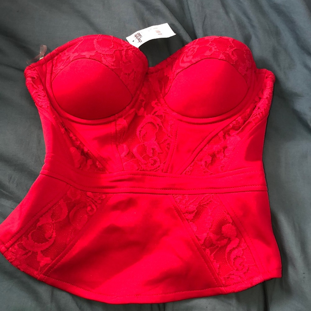 brand new red corset bustier